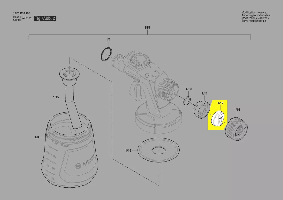 buse de projection réf. 1 605 108 2T1 Bosch